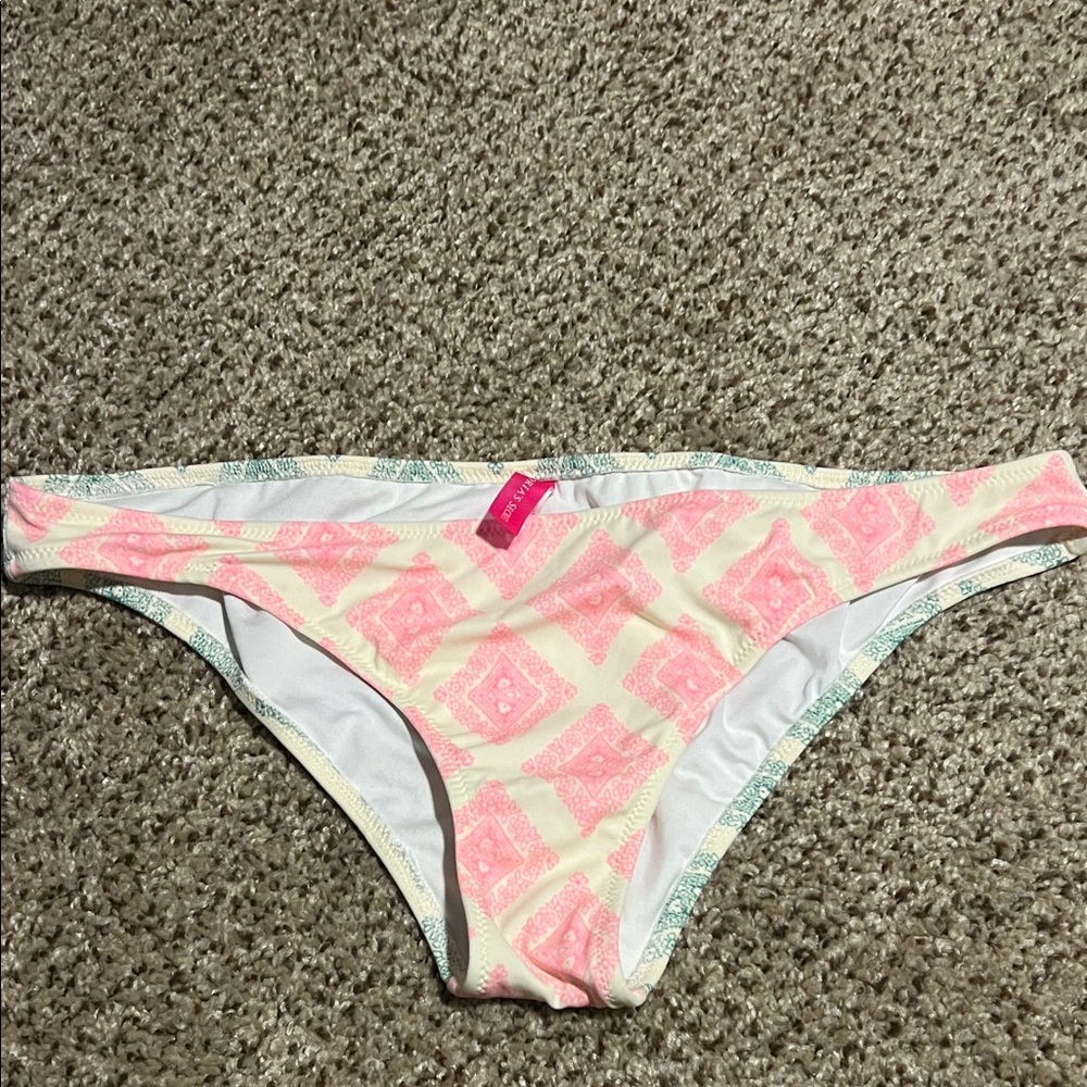 Victoria's Secret Pink and Cream Bikini Bottom